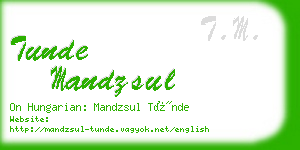 tunde mandzsul business card